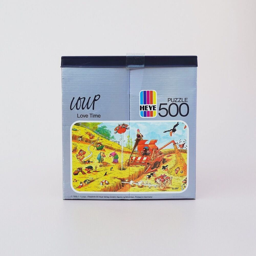 HEYE Rare Vintage Love Time Jigsaw Puzzle 1988 Loup 500 Piece Cartoon COMPLETE